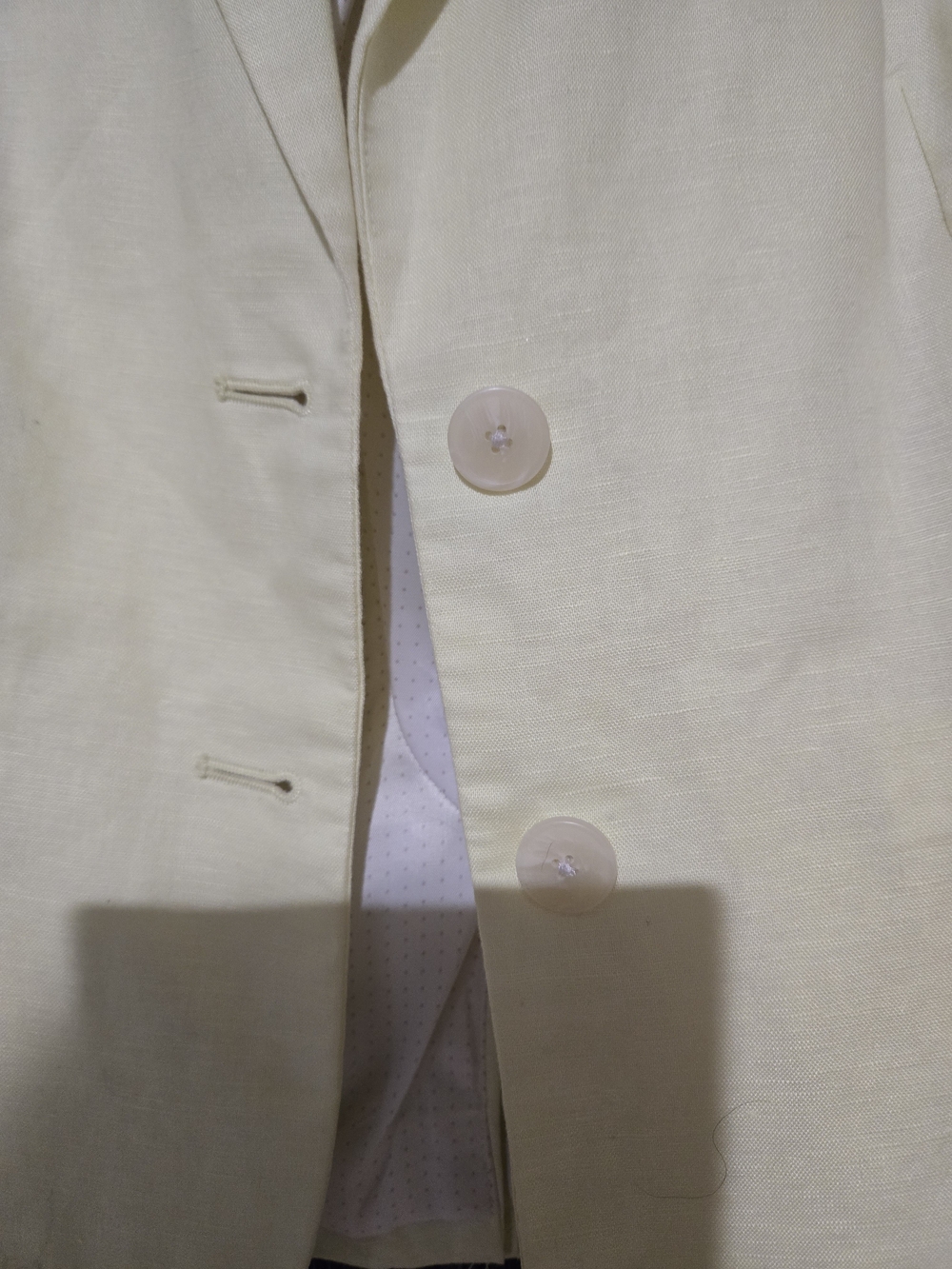 Banana Republic Pale Yellow Linen Blend Blazer Jacket Two-Button Size 10 - Picture 5 of 15